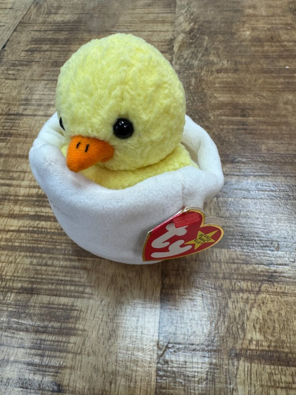 Original Collector 1998 Hang / 1999 Tush Ty Beanie Baby Eggbert The Chick Egg